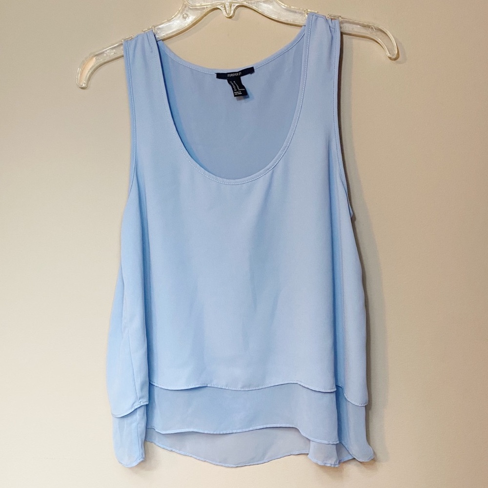 Forever 21 flowy light blue tank